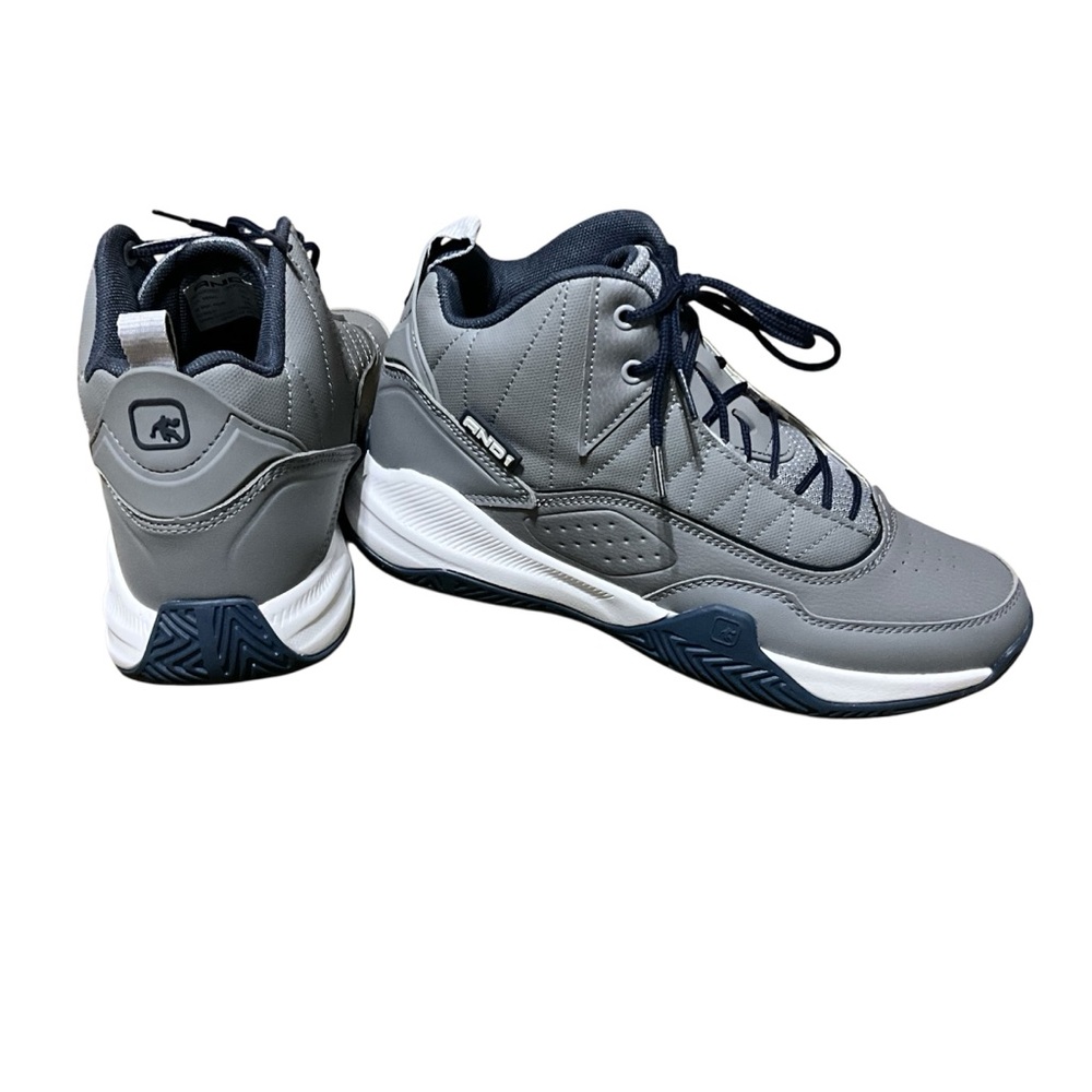 ANDI Men's Gray Athletic Shoes with Navy Accents Size 9.5